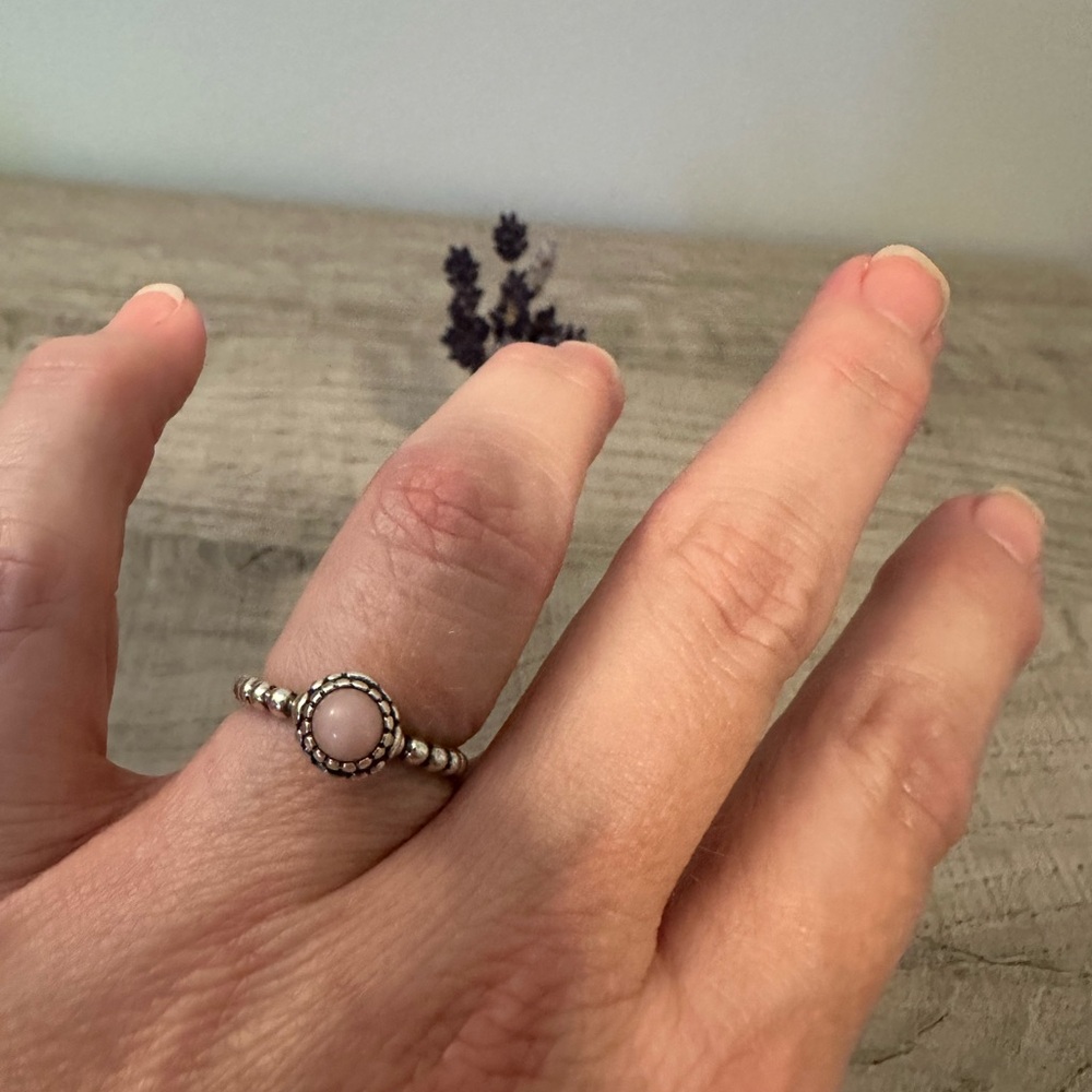 Pandora Pink Silver Stacking Ring